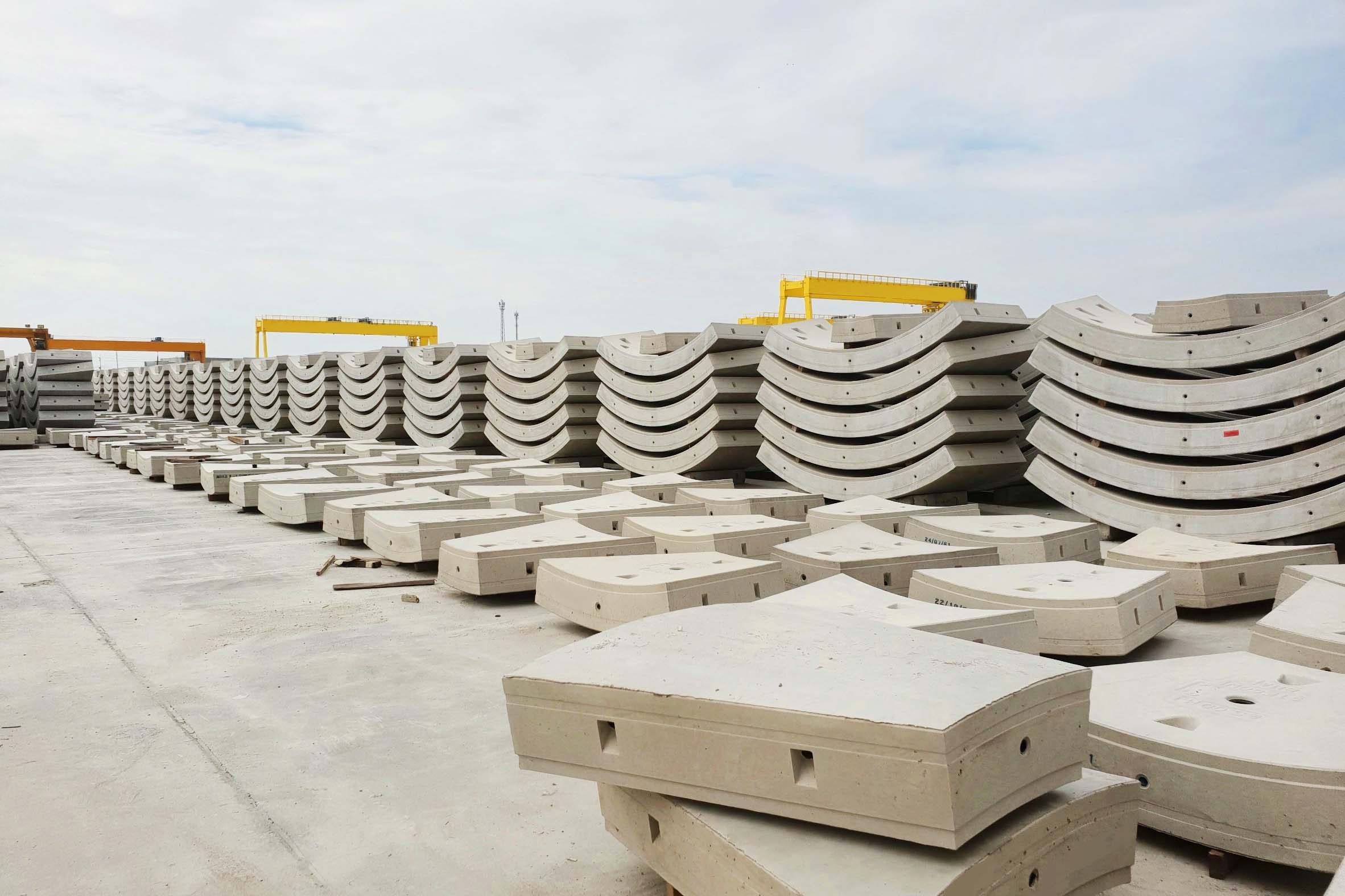 Example of concrete tunnel segments that will used in the construction of the T2D Project.